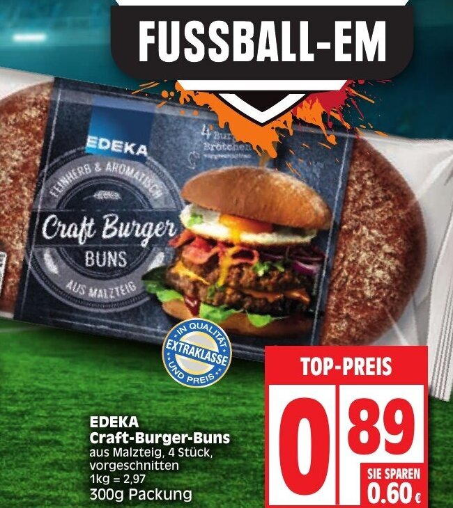 Edeka Craft Burger Buns 300g Angebot bei Edeka