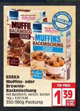 Edeka Edeka Muffins oder Brownle Backmischung 350/380g Angebot