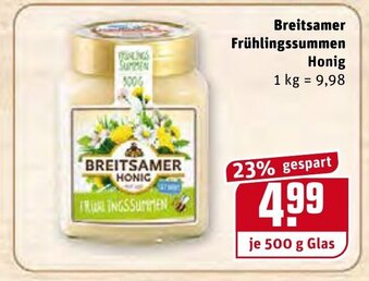 REWE Breitsamer Frühlingssummen Honig 500 g Glas Angebot