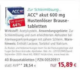 Apotal Acc akut haustenlöser brausetabletten Angebot