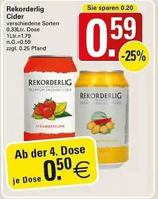 WEZ Rekorderlig cider Angebot