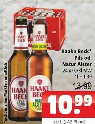 Getränkehaus Haake beck pils od natur alster Angebot