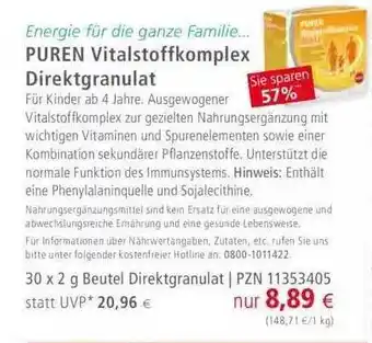 Apotal Puren vitalstoffkomplex direktgranulat Angebot