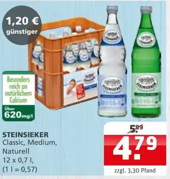 Getränke Quelle Steinsieker Classic, Medium, Naturell 12x0,7 L Angebot