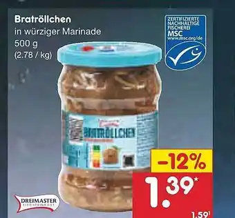 Netto Marken-Discount Bratröllchen dreimaster Angebot