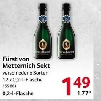 Selgros Fürst vom metternich sekt Angebot