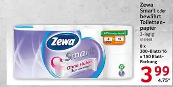 Selgros Zewa smart oder bewährt toilettenpapier Angebot