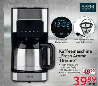 Selgros Kaffeemaschine „fresh aroma thermo“ beem Angebot