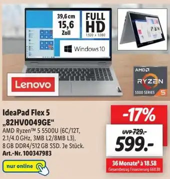 Lidl Lenovo IdeaPad Flex 5 ,,82HV0049GE" Angebot