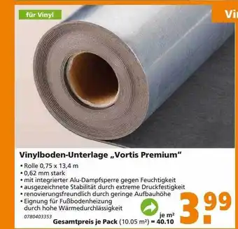 Globus Baumarkt Vinylboden-unterlage vortis premium Angebot