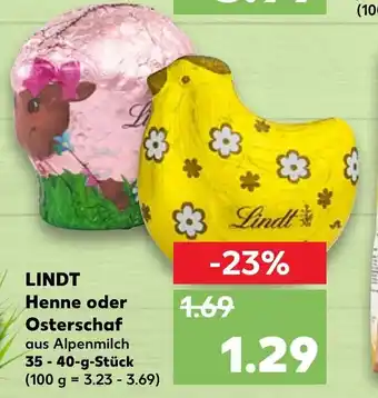 Kaufland Lindt Henne oder Osterschaf 35-40g Angebot