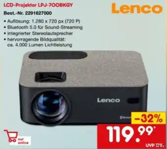 Netto Marken-Discount Lenco LCD Projektor LPJ-700BKGY Angebot