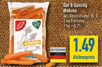 diska Gut & Günstig Möhren 2 kg Packung Angebot