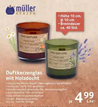 Selgros Muller Kerzen Duftkerzenglas mit Holzdocht Angebot