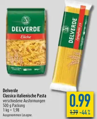 diska Delverde Classica Italienische Pasta 500 g Packung Angebot