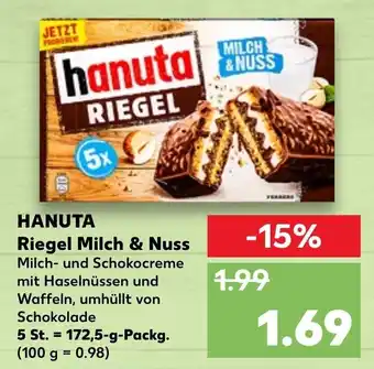 Kaufland Hanuta Riegel Milch & Nuss 172,5g Angebot