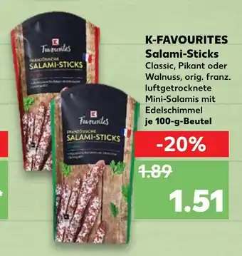 Kaufland K Favourites Salami Sticks 100g Beutel Angebot