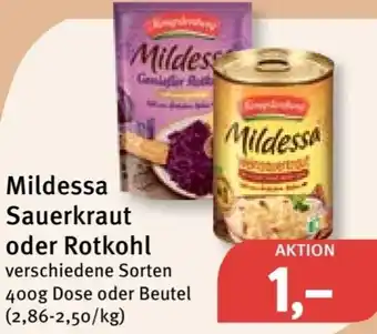 Feneberg Mildessa Sauerkraut oder Rotkohl 400 g Dose oder Beutel Angebot