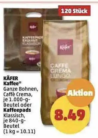 PENNY Käfer kaffee oder kaffeepads Angebot