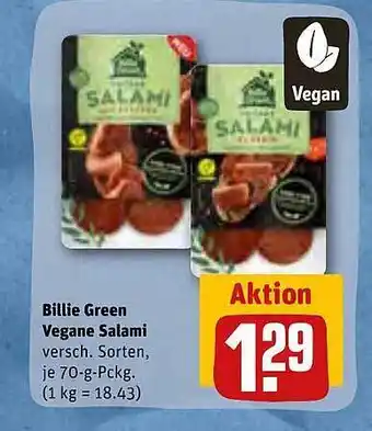 REWE Billie green vegane salami Angebot