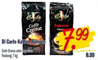 2Brüder Di Carlo Kaffee Bohnen 1 kg Packung Angebot