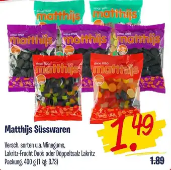 2Brüder Matthijs Süsswaren 400 g Packung Angebot