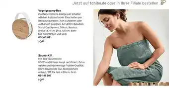 Tchibo Vogelgesang-box oder sauna-kit mit bio-baumwolle Angebot