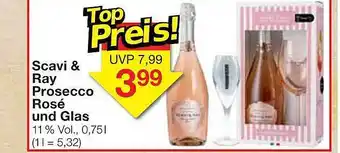 Jawoll Scavi & ray prosecco rosé und glas Angebot