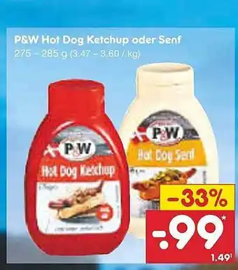 Netto Marken-Discount P&w hot dog ketchup oder senf Angebot