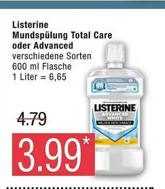 Marktkauf Listerine mundspülung total care oder advanced Angebot