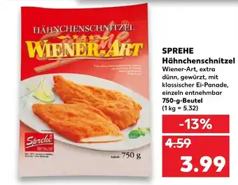 Kaufland Sprehe Hähnchenschnitzel 750g Beutel Angebot