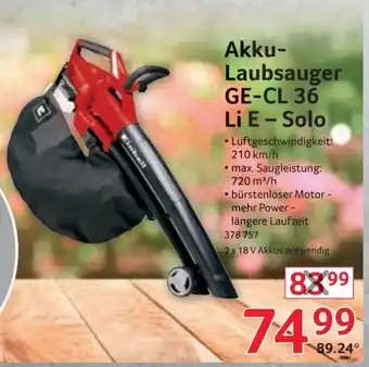 Selgros Einhell Akku-Laubsauger l GE-CL 36 Li E - Solo Angebot