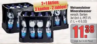 alldrink Welsensteiner Mineralwasser 3x12x1 L-PET-Fl. Angebot