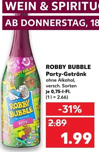 Kaufland Robby Bubble Party Getränk 0,75L Angebot