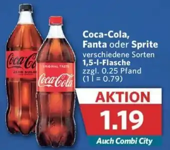 Combi Coca-Cola, Fanta oder Sprite 1,5 L Flasche Angebot