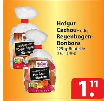 Famila Nord Ost Hofgut cachou- oder regenbogen-bonbons Angebot