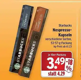 Wasgau Starbucks nespresso kapseln Angebot