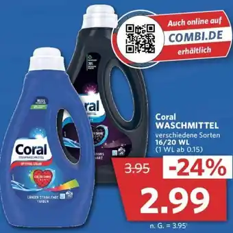 Combi Coral Waschmittel 16/20 WL Angebot