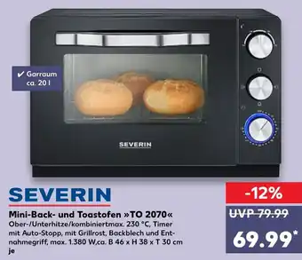 Kaufland Severin Mini Back und Toastofen TO 2070 Angebot