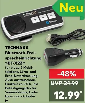 Kaufland Technaxx Bluetooth Freisprecheinrichtung BT-X22 Angebot