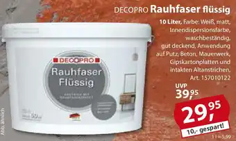 Sonderpreis Baumarkt Decopro Rauhfaser flüssig 10 Liter Angebot