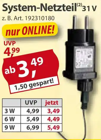 Sonderpreis Baumarkt System Netzteil 31 V Angebot