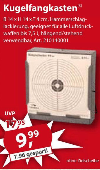 Sonderpreis Baumarkt Kugelfangkasten Angebot