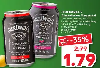 Kaufland Jack Daniel's Alkoholisches Mixgetränk 0,33L Angebot