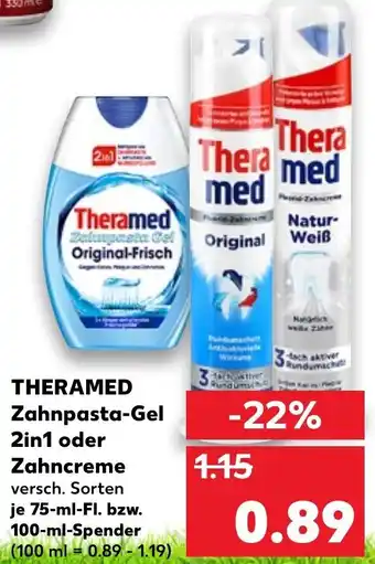 Kaufland Theramed Zahnpasta Gel 2in1 oder Zahncreme Angebot