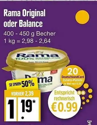 Edeka Frischemarkt Rama original oder balance Angebot