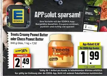 Edeka Frischemarkt Treets creamy peanut butter oder choco peanut butter Angebot