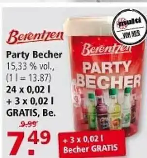 Multi Markt Berentzen party becher Angebot