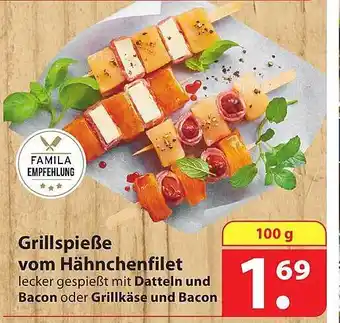 Famila Nord Ost Grillspieße vom hähnchenfilet famila empfehlung Angebot