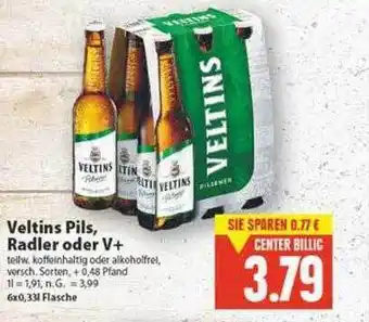 E-Center Veltins pils, radler oder v+ Angebot